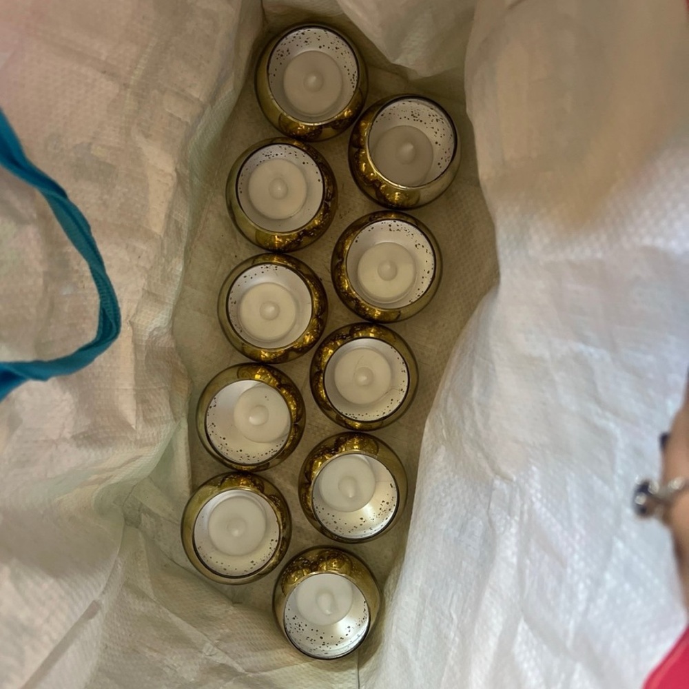 Set of Gold Tealight Candle Holders